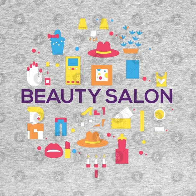 beauty salon doodle concept by Mako Design 